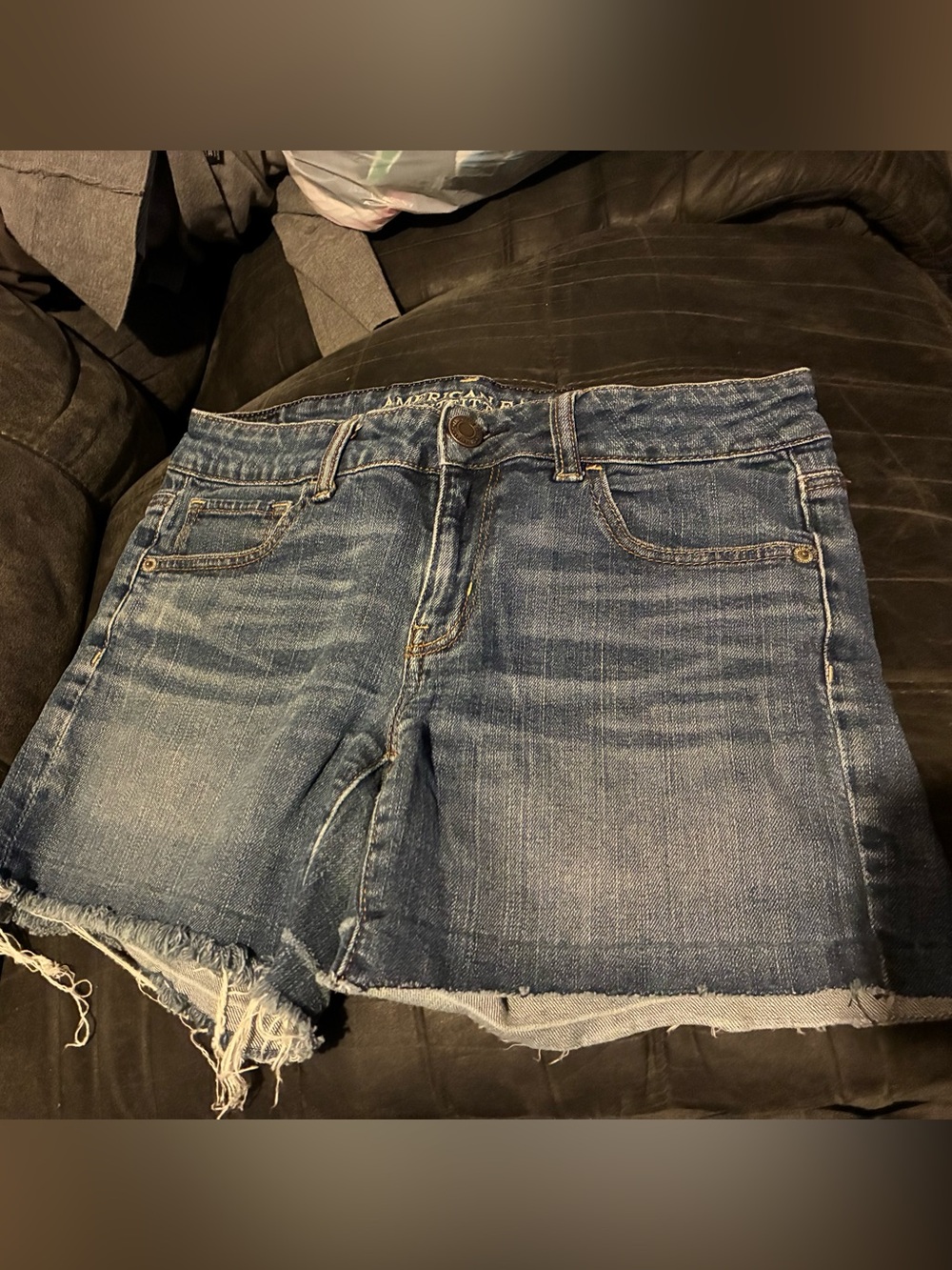 American Eagle Denim Cutoff Jean Shorts in Medium Blue